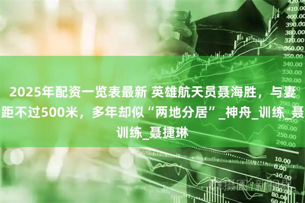 2025年配资一览表最新 英雄航天员聂海胜，与妻子相距不过500米，多年却似“两地分居”_神舟_训练_聂捷琳